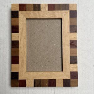 Philip Whitney Picture Photo Frame Solid Wood Check Farmhouse Natural Decor